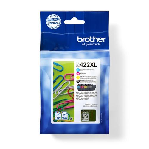 MULTIPACK BROTHER CARTUCCIA LC422XLVAL BK 3.000pg + C/M/Y 1.500pg x MFC-J5340DW/MFC-J5740DW MFC-J6540DW/MFC-J6940DW