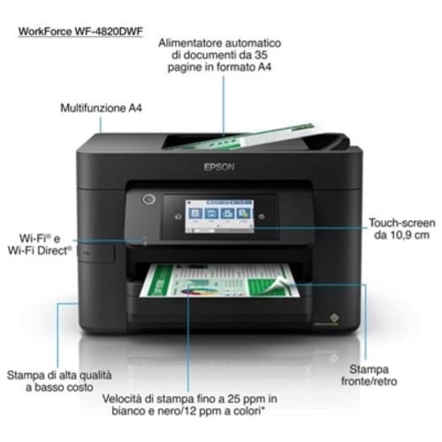 WorkForce PRO WF-4820DWF 4:1 A4 36ppm USB/LAN/WiFi F/R ADF (C11CJ06403)