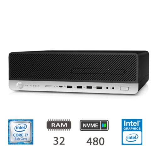 REFURBISHED (Grado A) PC HP 800 G5 SFF i7-8700 TH 32Gb DDR4 480GB SSD 1Y Windows 11 Pro - Garanzia 1 Anno 