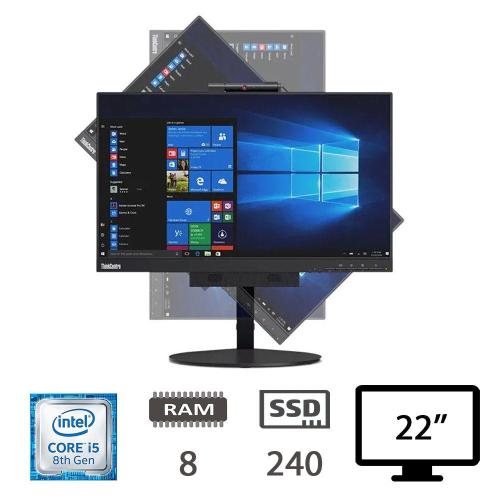 REFURBISHED Lenovo Ti022 Intel I5-8500T AIO 21.5" 8Gb SSD-240GB Windows 10 Professional