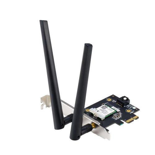 SCHEDA DI RETE ASUS PCE-AXE5400 TRI BAND PCI-E WiFi 6E (802.11ax) BT 5.2 WPA3 NETWORK SECURITY OFDMA + MU-MIMO 90IG07I0-ME0B10