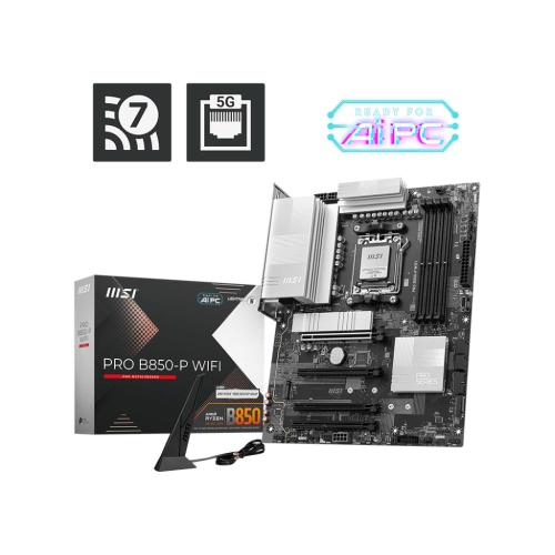 MB MSI PRO B850-P WIFI AM5 4xDDR5-8200o.c. 1xHDMI 1xPCIe5.0x16 3xM.2 4xSata3 USB LAN WiFi-7 BT ATX