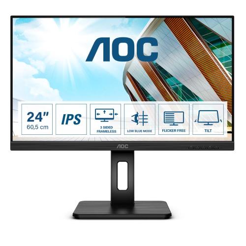 MONITOR AOC LCD IPS LED 23.8 WIDE 24P2Q 4ms MM FHD 1000:1 BLACK VGA DVI DP HDMI 4xUSB3.0 Vesa Fino:30/06