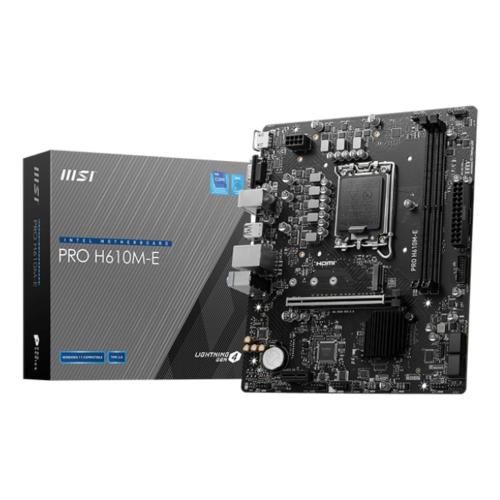 MB MSI PRO H610M-E DDR5 LGA1700 2xDDR5DC-5600 1xHDMI 1xD-Sub 1xPCIe4.0x16 1xM.2 4xSata3 GBLAN USB3.2 mATX