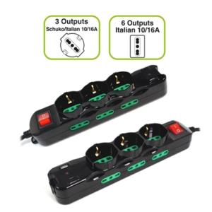 MULTIPRESA 9P TECNOWARE FMP9IIGUSB ITA 16A - (3SCHUKO/ITA - BIPASSO) + 6ITA 10/16A + 1XUSB +1XUSBTYPEC +INTERRUTTORE NERA (BULK)