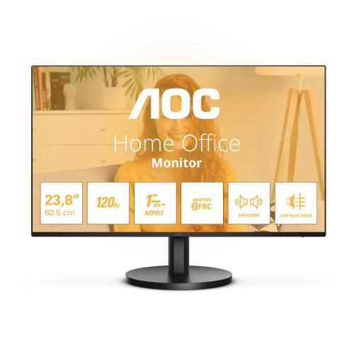 MONITOR AOC LCD IPS 120Hz 23.8 WIDE FRAMELESS 24B3QA2 4ms MM FHD 1500:1 BLACK VGA HDMI DP Vesa