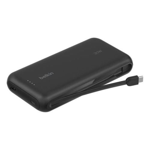 Power Bank Belkin 20k pd30w integrated usb-c cable , black