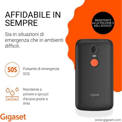 GIGASET GL595 BLACK EASY PHONE CLAMSHELL 2.8"