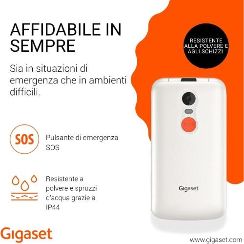 GIGASET GL595 WHITE EASY PHONE CLAMSHELL 2.8"