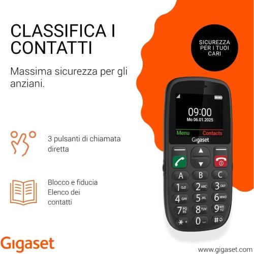 GIGASET GL395 BLACK EASY PHONE 2.2"