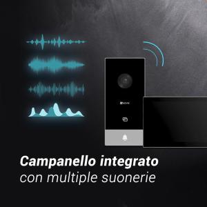 EZVIZ HP5 Videocitofono 2 fili con monitor Touch 7" Video citofono smart collegato tramite due fili al monitor interno, senza rilevamento, connessione wi-fi e app Ezviz.