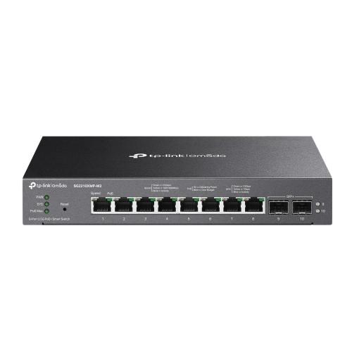 SWITCH 8P 2.5GBASE-T e 2P 10GE SFP+TP-LINK SG2210XMP-M2 con 8P PoE+ 802.3at/af SFP - Alim.160W PoE-