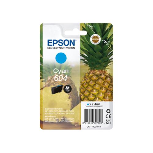 CARTUCCIA EPSON 604 Ananas C13T10G24010 CIANO 2,4ML x XP-2200/XP-3200/XP-4200 - WF-2910dwf/WF-2930dwf/WF-2950dwf