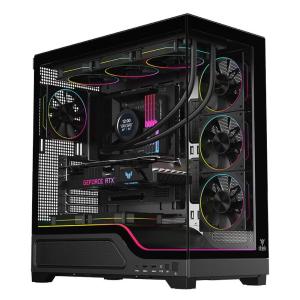 ITEK Case SHOWBUI WAVE 82B - Gaming Tower- ATX- 4x12cm ARGB fan- 2xUSB3- Type-C- Darker Temp Glass Side & Front Panel