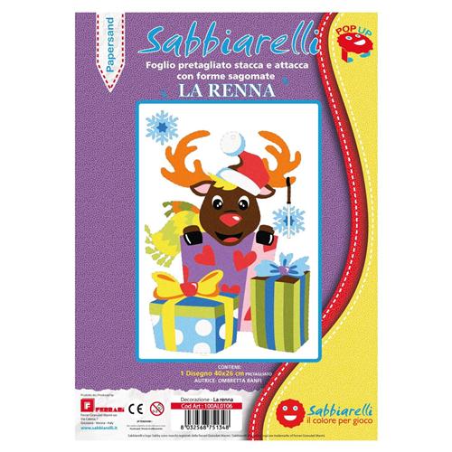 Decorazione Papersand - La renna - 1 maxi disegno Pop-Up (26x40cm)