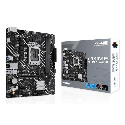 MB ASUS PRIME H610M-K D4 ARGB H610 LGA1700 2xDDR4DC-3200 HDMI 1xPCIe4.0x16 4xSATA3 M2 GBLAN USB3.2 AURA mATX 90MB1HN0-M0EAY0