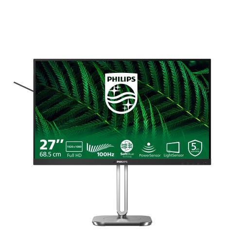 MONITOR PHILIPS LCD IPS LED 100Hz 27 Wide 27B2G5200/00 4ms MM FHD 1500:1 GRAY/SILVER VGA HDMI DP HUB USB REG.ALT. 