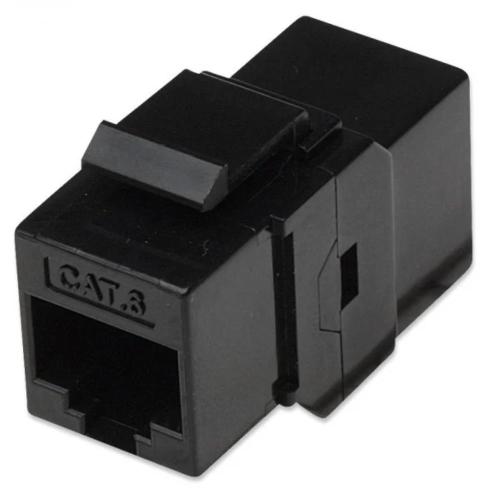 Accoppiatore RJ45 F/F UTP Cat6 Keystone Nero - Collegamento pin-to-pin