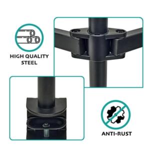 Supporto a braccio doppio Per monitor 13"-32" OVERMUST FOVMMS17868 VESA: 75X75 - 100X100 ALTEZZA REG. - CARICO MAX 10KGX2 NERO