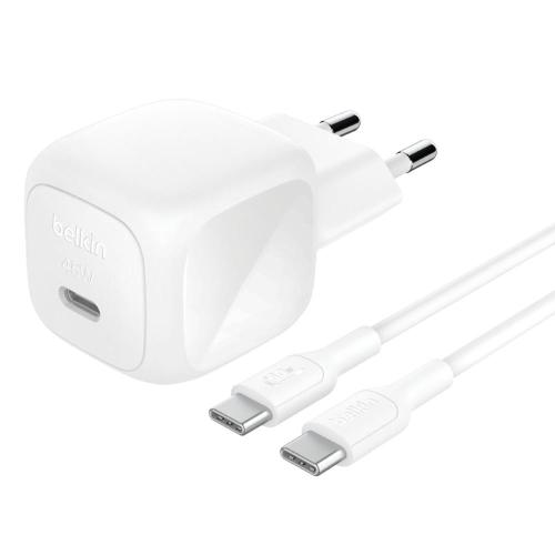 Belkin BoostCharge Caricabatteria da parete USB-C compatto da 45 W + cavo USB-C - Bianco