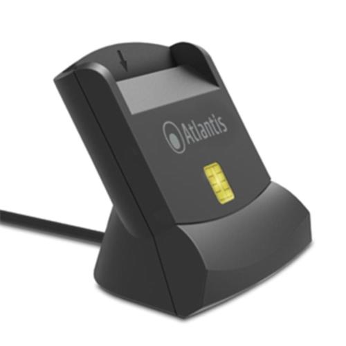 CARD READERverticale X SMART CARD ATLANTIS P005-SMARTCRV-U USB X CNS-CRS-FIRMA DIGITALE, ETC - NERO - CAVO 120CM