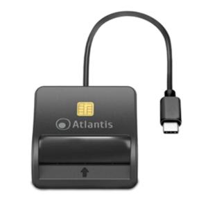CARD READER X SMART CARD ATLANTIS P005-SMARTCR-C USB X CNS-CRS-FIRMA DIGITALE, ETC - NERO - CAVO 10CM