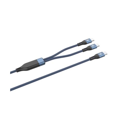 Vultech Cavo Type-C / Doppio Type-C 100W PD in Nylon 1.2 metri