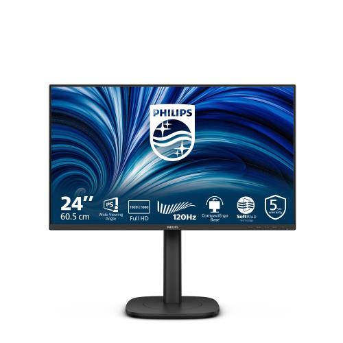 MONITOR PHILIPS LCD IPS LED 120Hz 23.8 WIDE 24B2N3200J/00 4ms SoftBlue MM FHD 1500:1 BLACK VGA HDMI DP Vesa