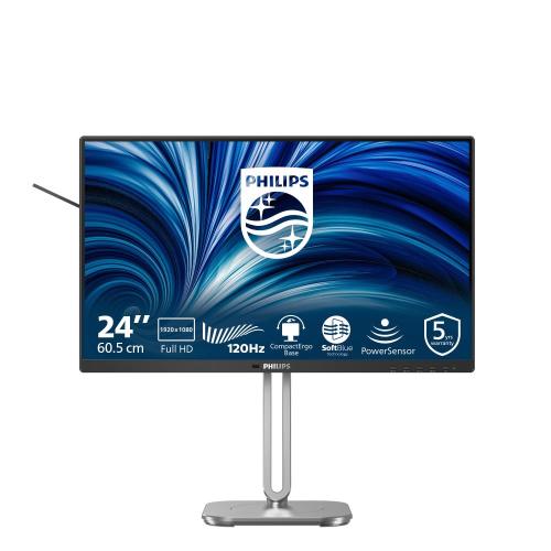 MONITOR PHILIPS LCD IPS LED 120Hz 23.8 Wide 24B2N4200/00 4ms MM FHD 1500:1 GRAY/SILVER VGA HDMI DP HUB USB REG.ALT. 