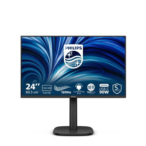 MONITOR PHILIPS LCD IPS LED 120Hz 23.8 WIDE 24B2U3301/00 4ms SoftBlue MM FHD 1500:1 BLACK HDMI DP Hub USB LAN Vesa