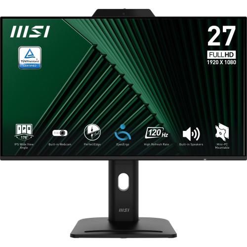 MONITOR MSI PRO MP272PMG 27 IPS AG FHD 16:9 MM 1500:1 1ms 120Hz WEBCAM VGA HDMI DP REG.ALT. PIVOT VESA Black