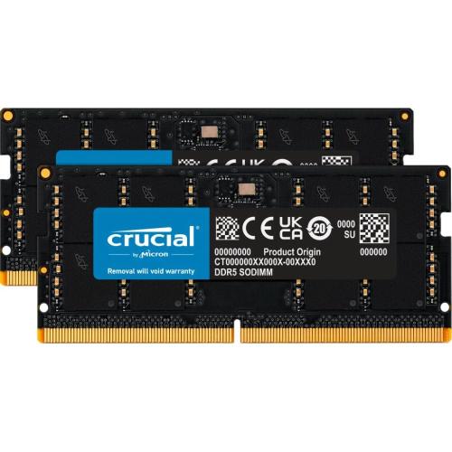 Crucial RAM 32GB Kit (2x16GB) DDR5 5600MHz (o 5200MHz o 4800MHz) Memoria portatile CT2K16G56C46S5