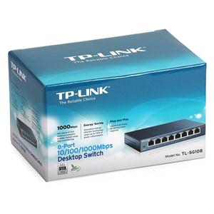 TP-LINK TL-SG108 Switch 8 porte 10/100/1000Mbps Desktop, gestione risparmio energetico