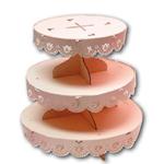 Dolcemania Alzatina Porta cupcakes 3 ripiani color rosa, per cake design e pasticceria