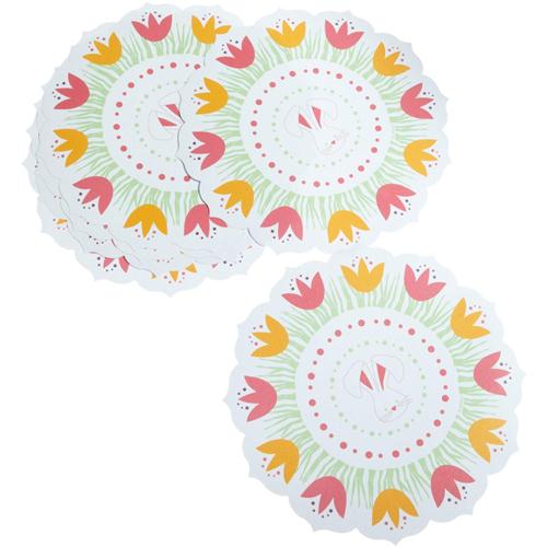 Wilton Confezione 6 Centrini Sottotorta  primaverili tondi, 25 cm di diametro, per cake design e pasticceria