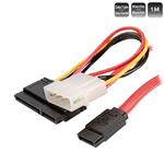 Cavo Flat Sata 3.0 Gbit/s Data + Power Cable (4-pin HDD) - 1MT