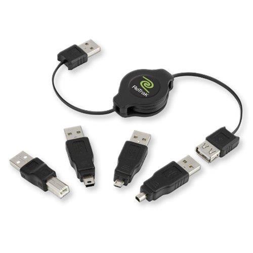 Retrak CAVO USB CON ADATTATORE INTERCAMBIABILE RETRATTILE EUCABLERU2M RETRAK 