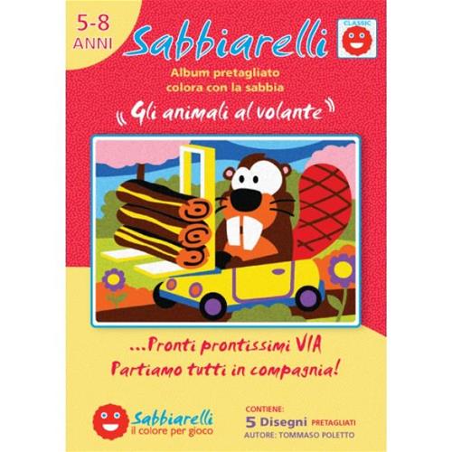 Sabbiarelli Album - Gli animali al volante - 5 disegni (15x20cm)