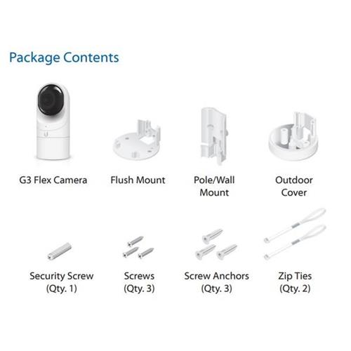 Ubiquiti Unifi G3 Flex - 1080p Indoor IP/PoE, IR LED,  Microfono, Incluso supporto montaggio, 3rd Generazione (UVC-G3-FLEX)