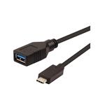 Cavo USB 3.1 Type C cable, C-A, M/F, OTG, black, 0.15 mt