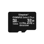 Micro SD (T-Flash) 32GB Cl.10 HC Canvas Select+ Adapater Kingston (SDCS2/32GB)