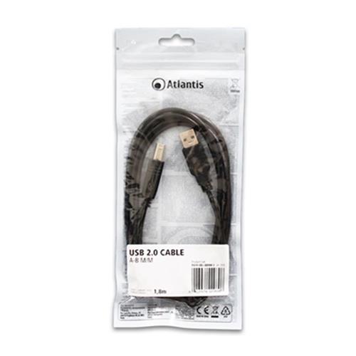 CAVO Stampante USB2.0 A-B M/M 1.8MT ATLANTIS - P019-UB2-ABMM-2